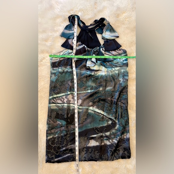 POLECI Green & Black Gently Glittered Shirt Dress Size 4 - Picture 8 of 11